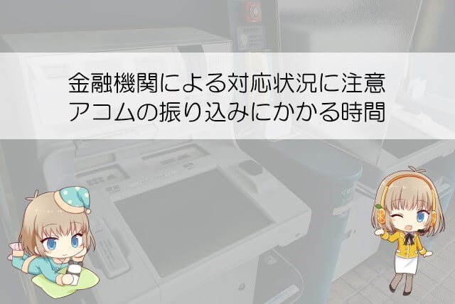 アコムの銀行振り込み時間
