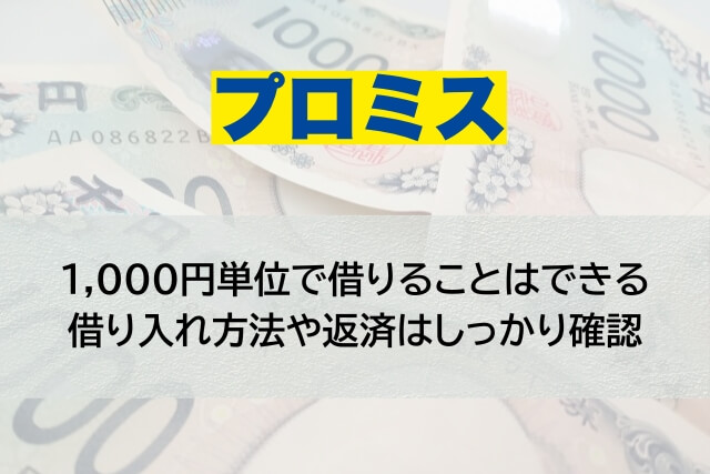プロミスは1,000円単位で借りられる